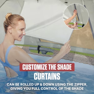 Alternative view of Toldo para albercas elevado de 10-18 ft con parasol semiabierto -Coleman