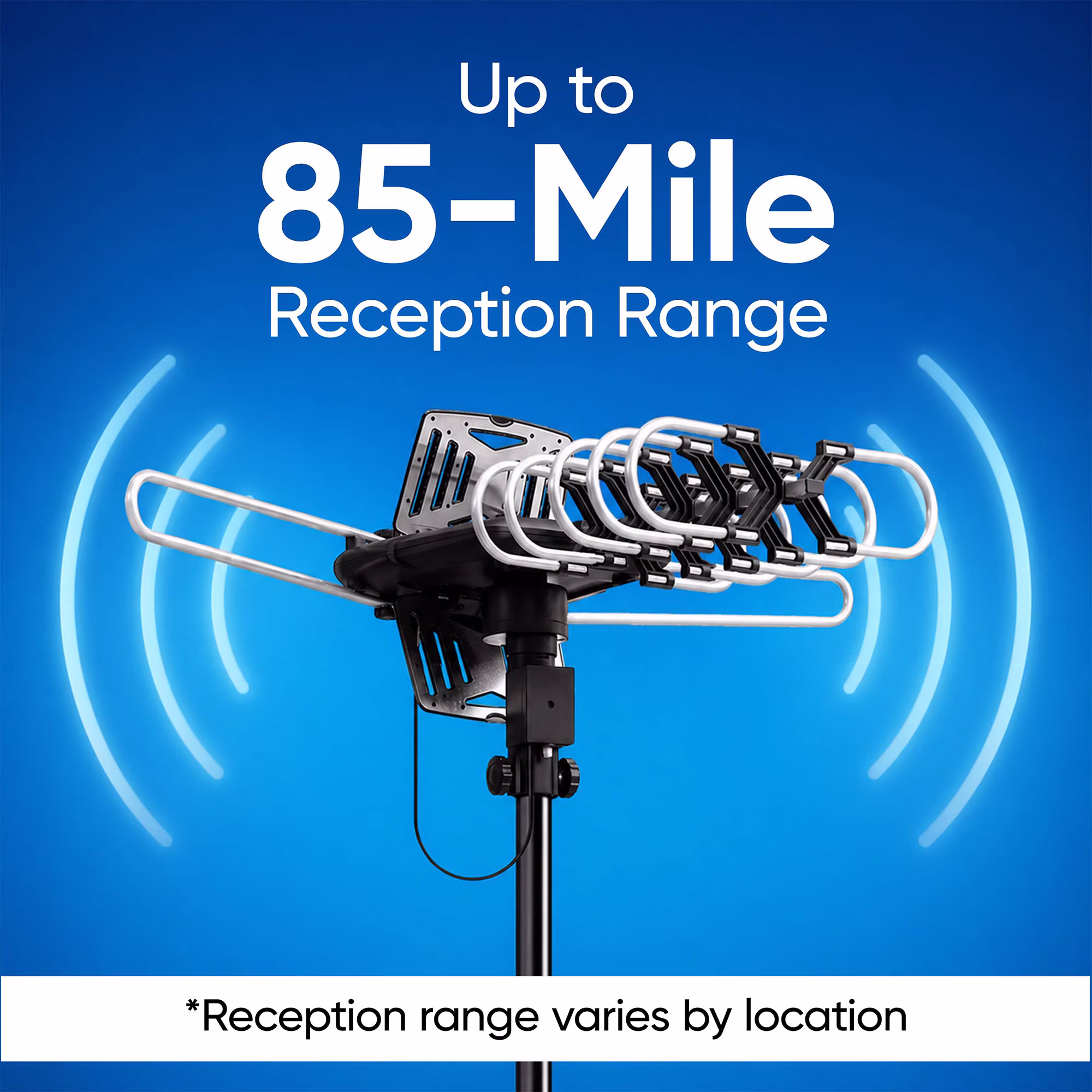 Antena de TV para exterior con poste de montaje, alcance de 85 millas -Onn - Imagen 2