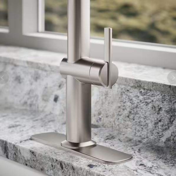 Llave de cocina con rociador extraíble en acero inoxidable brillante plateado -Clarus - Imagen 3