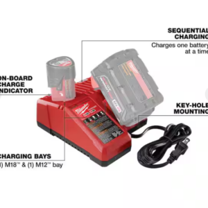 Alternative view of Cargador multivoltaje de baterías de iones de litio (M12 y M18) de 12 V/18 V -Milwaukee