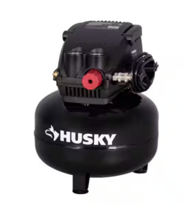 Compresor de aire de 3 galones y 120 PSI, con asa plegable y acoplamiento rápido -Husky