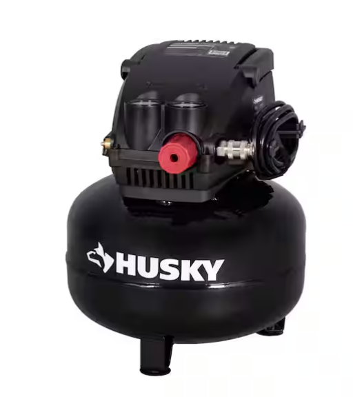 Compresor de aire de 3 galones y 120 PSI, con asa plegable y acoplamiento rápido -Husky