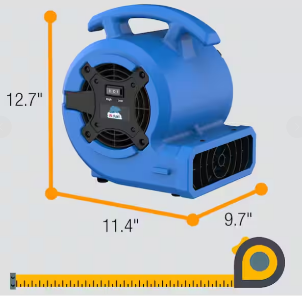 Soplador de 1/8 HP para secar alfombras y pisos - B-Air - Imagen 4