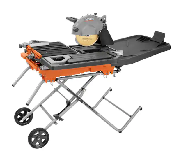 Sierra para loseta de 15 amperios y 10 pulgadas con soporte portátil - RIDGID