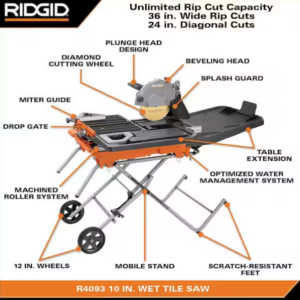 Alternative view of Sierra para loseta de 15 amperios y 10 pulgadas con soporte portátil - RIDGID