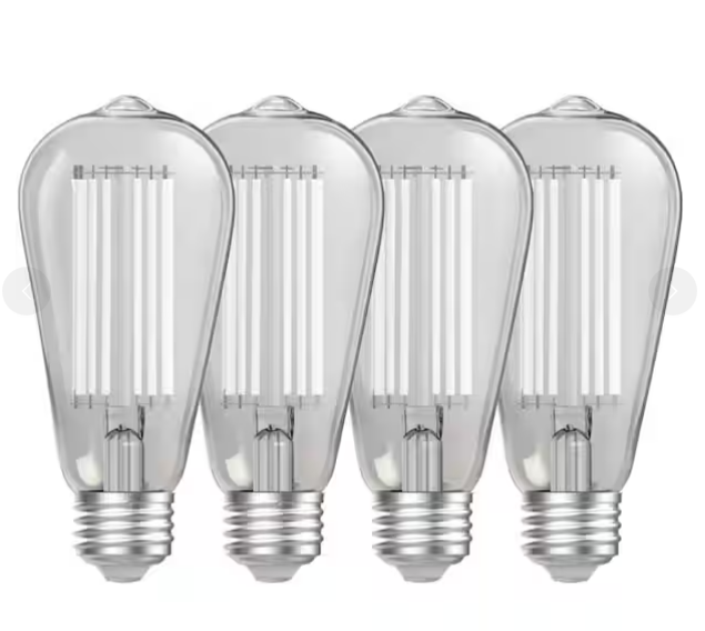 Paquete de 4 bombillas LED regulables de 60 Watt, vidrio transparente -Feit Electric - Imagen 4