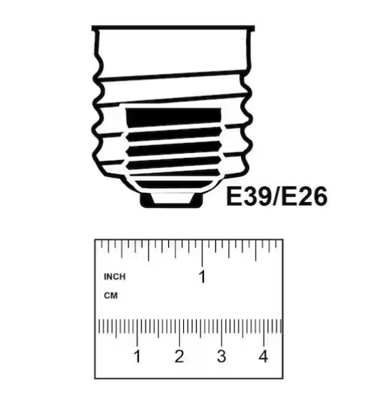Bombilla LED de alta luminosidad, con base E26 (mediana) y adaptador E39 (mogul) -Feit Electric - Imagen 3