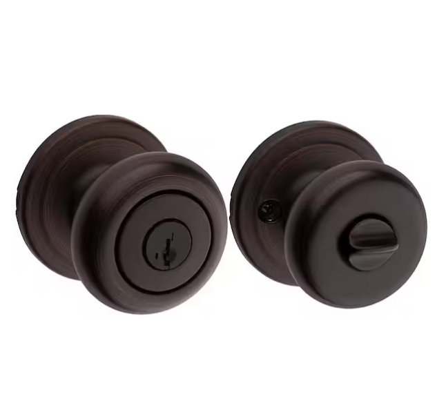 Manilla de puerta de bronce veneciano con sistema de seguridad SmartKey -Kwikset