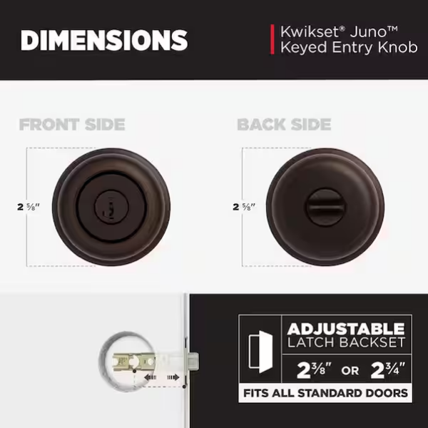 Manilla de puerta de bronce veneciano con sistema de seguridad SmartKey -Kwikset - Imagen 2