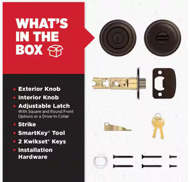 Manilla de puerta de bronce veneciano con sistema de seguridad SmartKey -Kwikset - Imagen 3