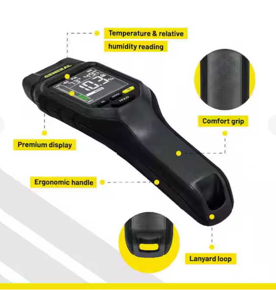 Medidor de humedad con pantalla retroiluminada para madera y paneles de yeso -General Tools - Imagen 2