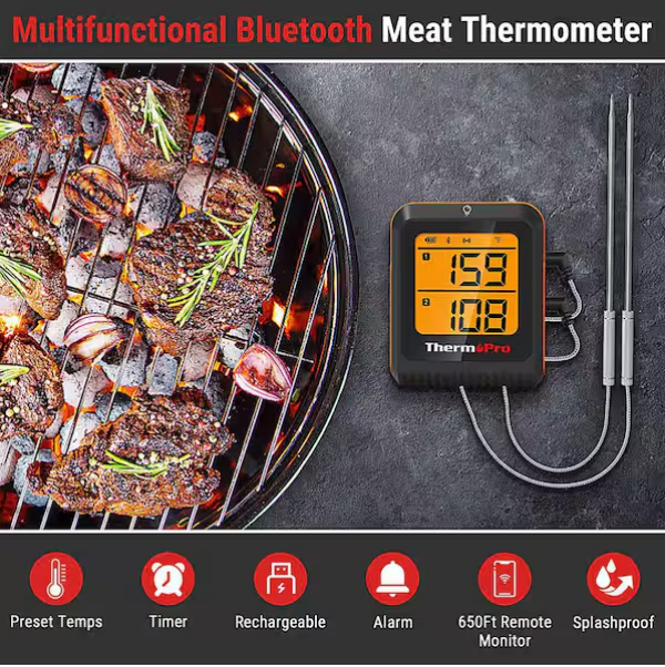 Termómetro inalámbrico para carne Bluetooth con sondas dobles -ThermoPro - Imagen 2