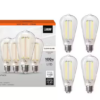 Paquete de 4 bombillas LED regulable de filamento recto, luz blanca cálida -Feit Electric