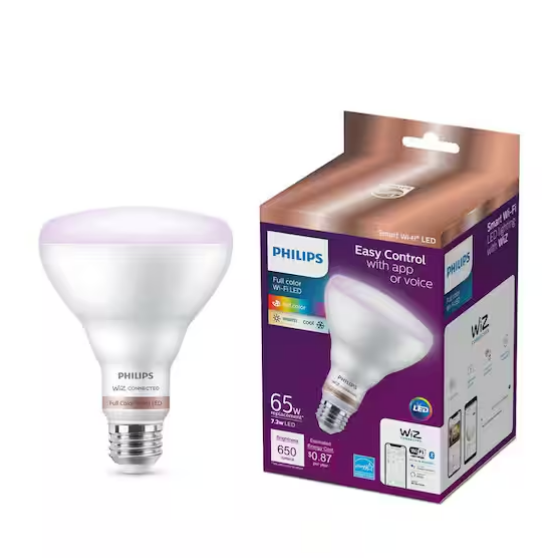 Bombilla LED Smart de 65W con cambio de color, WiZ y Bluetooth -Philips