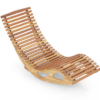 Silla mecedora para exterior de madera de acacia con asiento ergonómico curvo -Kadehome
