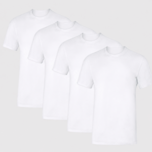 Paquete de 4 camisas para caballero de cuello redondo talla XL - Hanes
