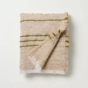 Manta acogedora a rayas verde/beige de 127 x 152.4 cm  - Hearth & Hand