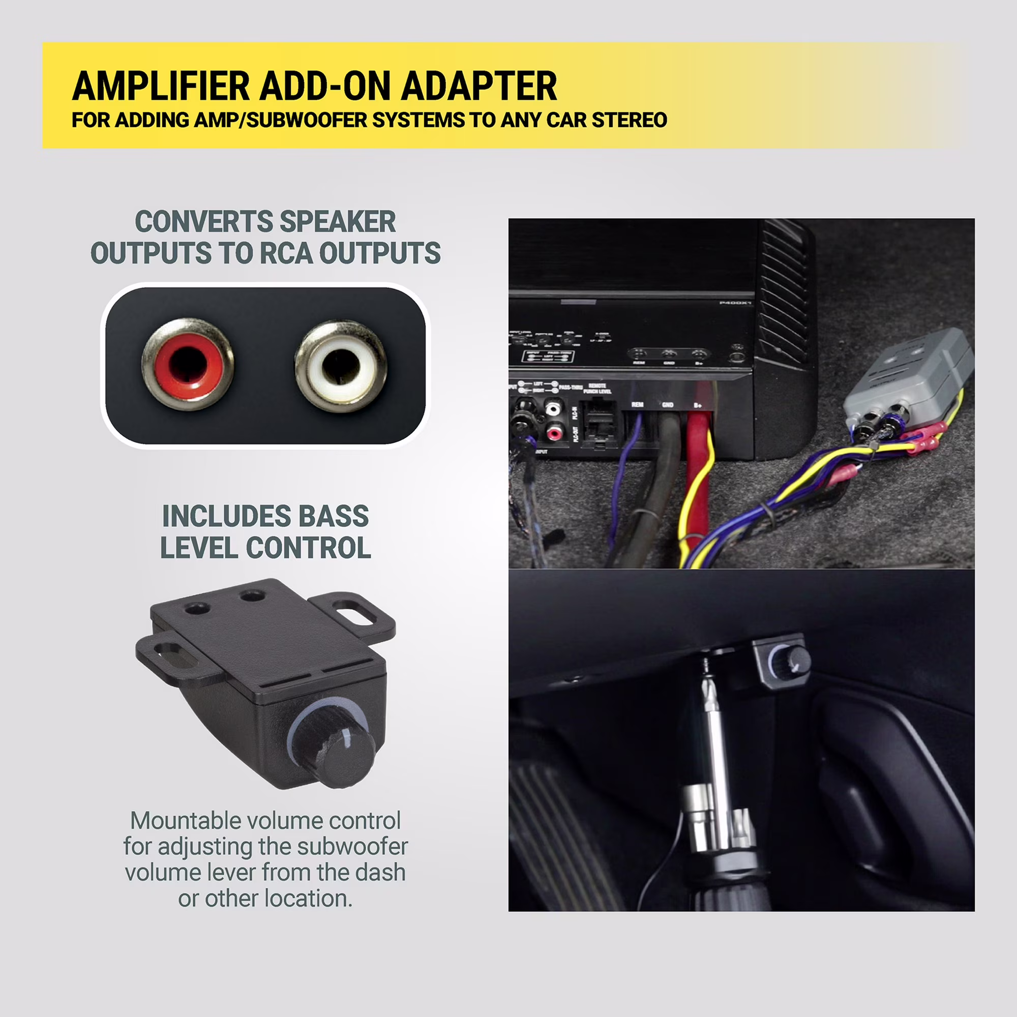 Convertidor RCA (calidad sonido audio) para carro con perilla de control remoto -Scosche - Imagen 6