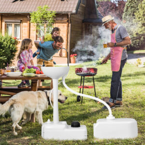 Lavamanos portátil para camping con depósito de 4,5 galones -Costway