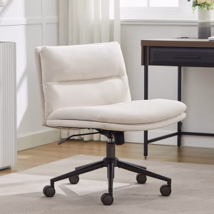 Silla con altura ajustable y ruedas, color hueso -Elle Decor