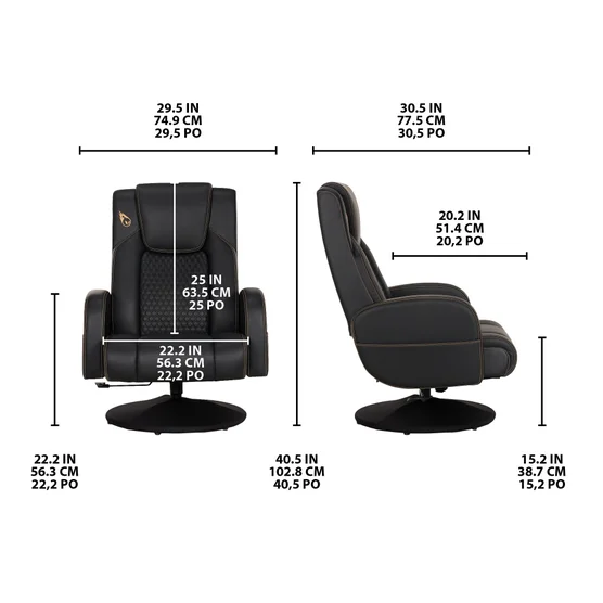 Silla de oficina con base giratoria, color negro y dorado -DPS Centurion - Imagen 7