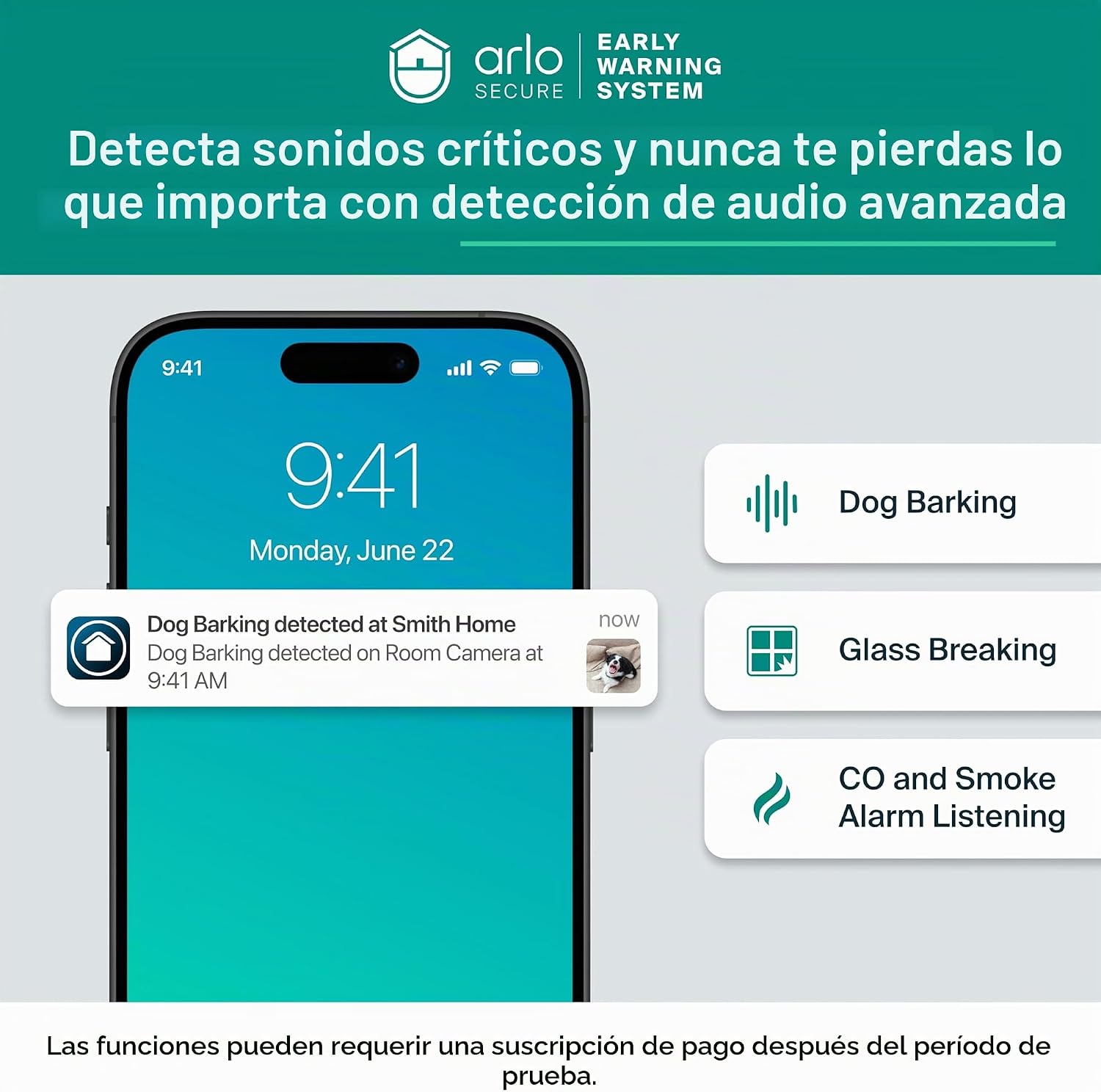 Cámara de seguridad con inclinación panorámica para interiores 2K -Arlo Essential - Imagen 4