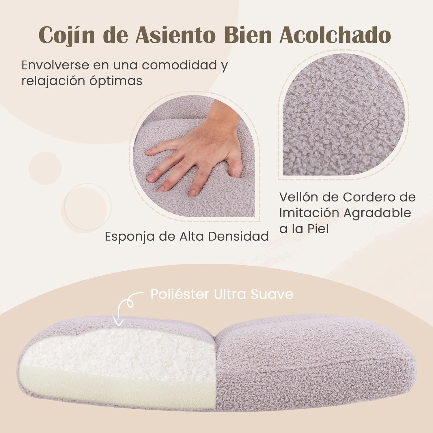 Silla de oficina giratoria con ajuste de altura y respaldo -Costway - Imagen 4
