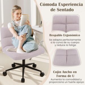 Alternative view of Silla de oficina giratoria con ajuste de altura y respaldo -Costway