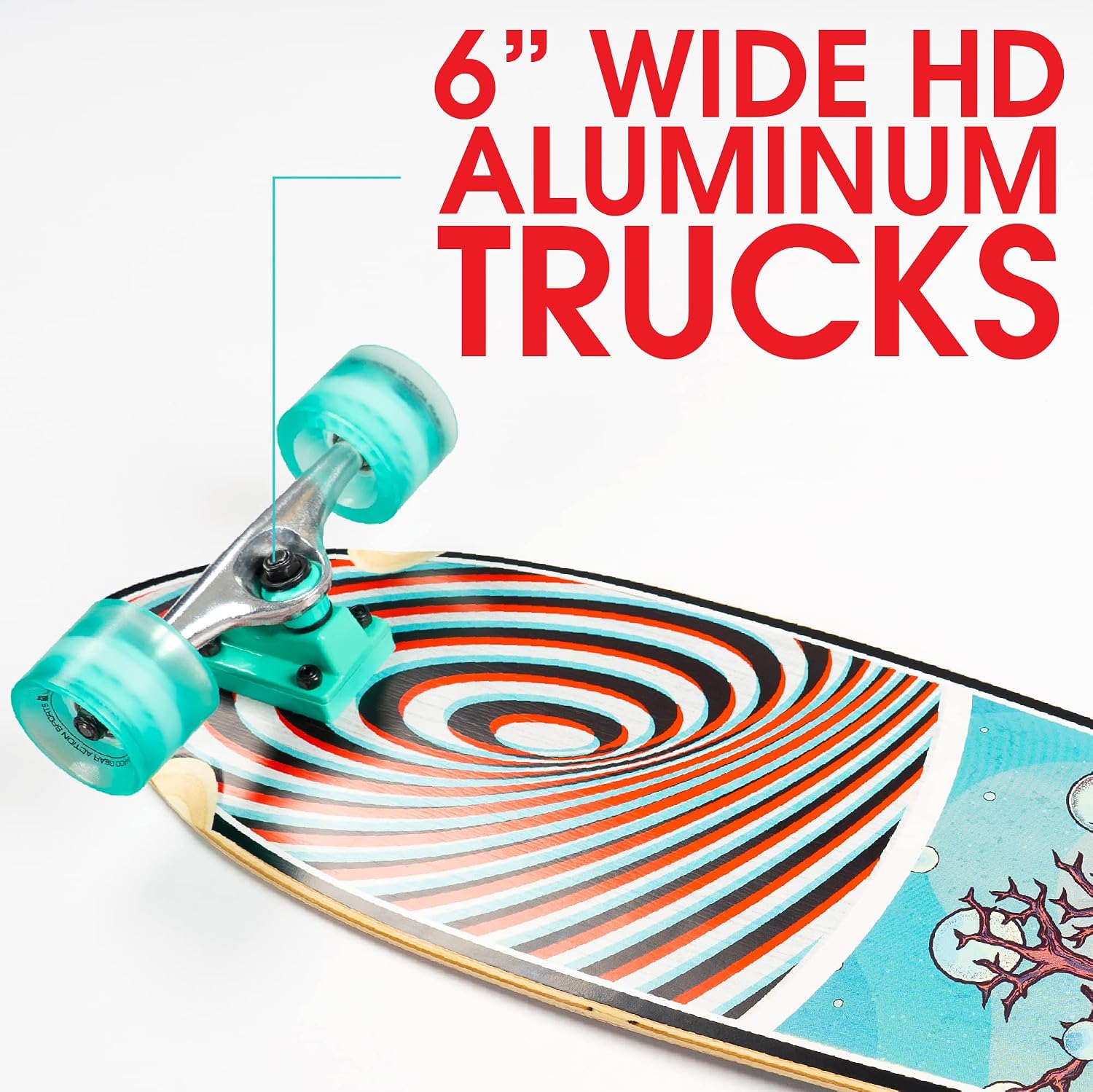 Patineta de madera de arce y ruedas de 62 mm, 32" x 9" -Madd Gear - Imagen 6