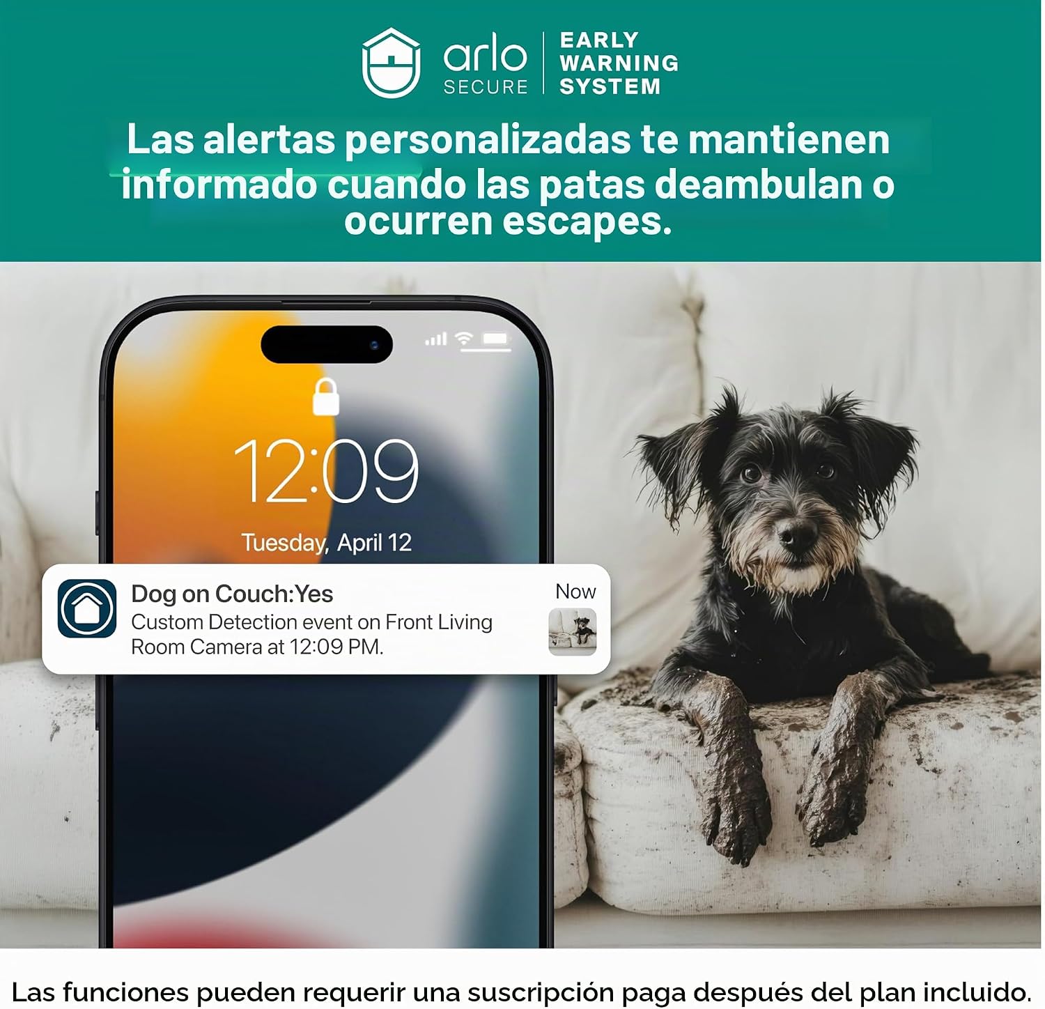 Cámara de seguridad con inclinación panorámica para interiores 2K -Arlo Essential - Imagen 5