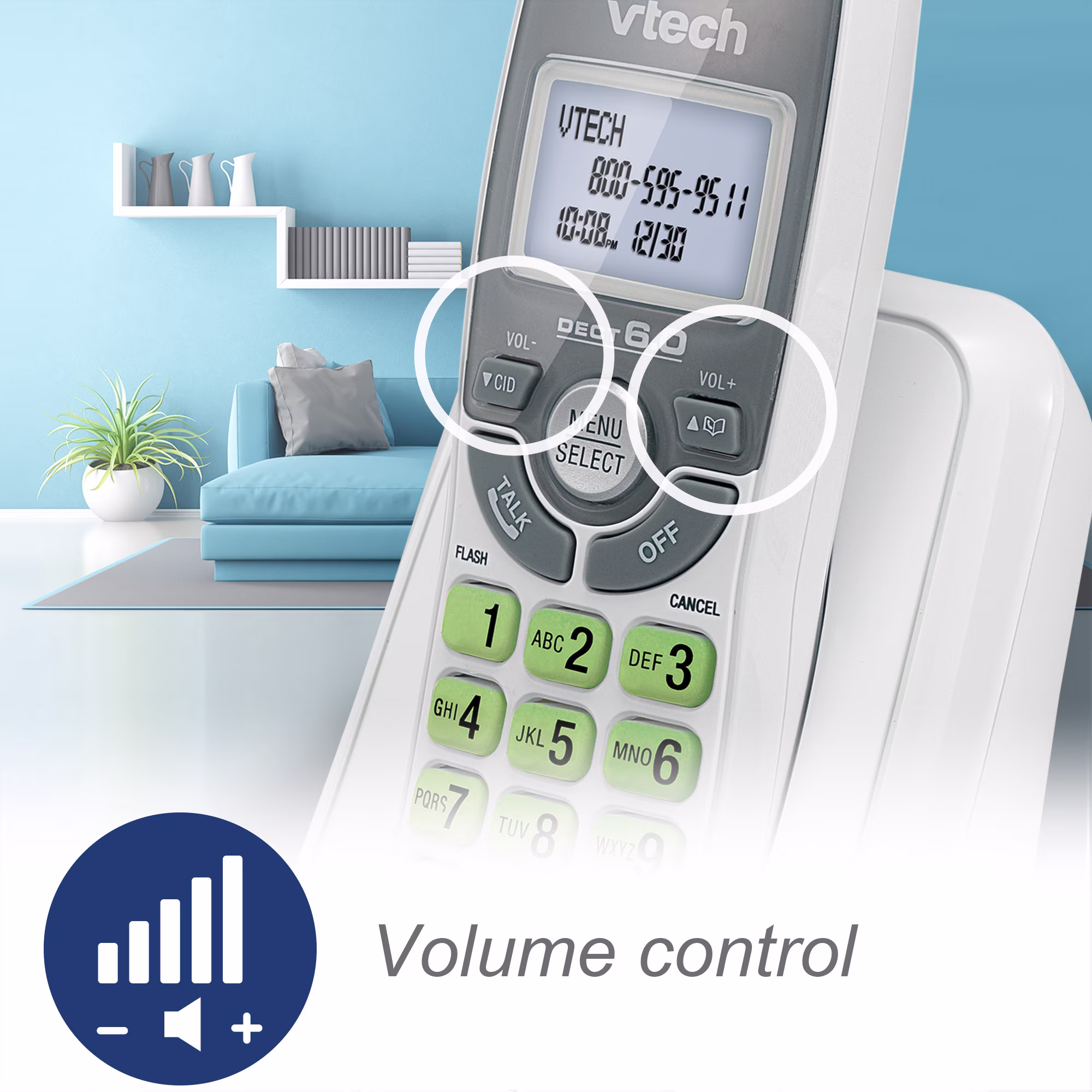 Par de teléfonos inalámbricos para el hogar con identificación de llamada -VTech - Imagen 3