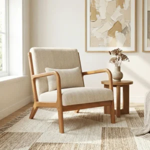 Sillón tapizado con almohada de soporte lumbar  -DirectDeals