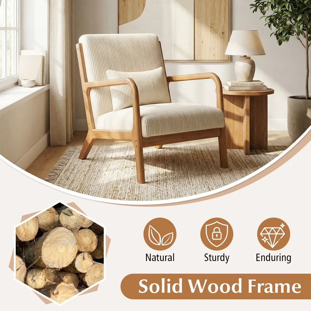 Sillón tapizado con almohada de soporte lumbar -DirectDeals - Imagen 3