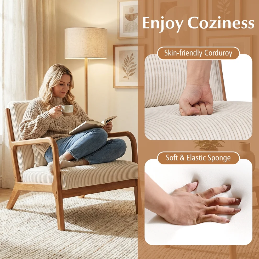 Sillón tapizado con almohada de soporte lumbar -DirectDeals - Imagen 2