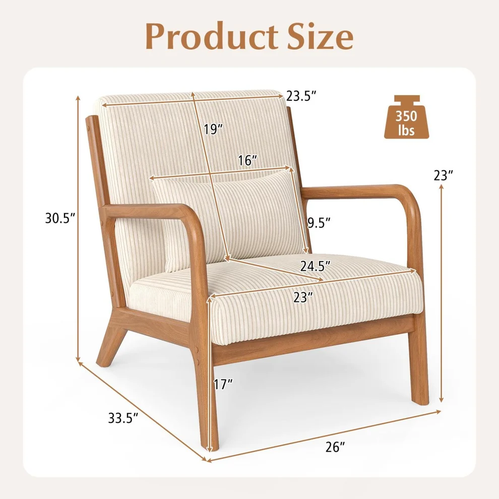 Sillón tapizado con almohada de soporte lumbar -DirectDeals - Imagen 5