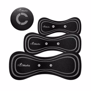 Masajeador de electropulso con 3 almohadillas de gel autoadhesivas -FlexWorks
