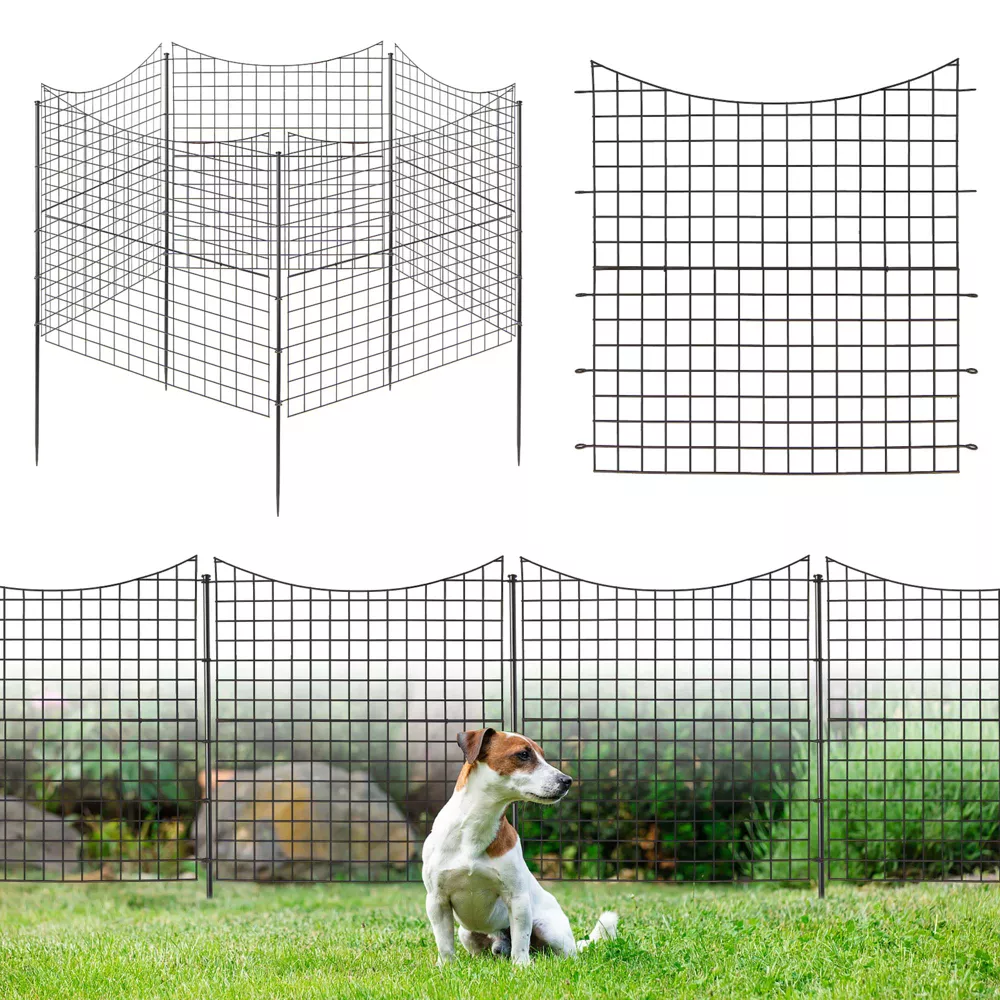 Barrera para jardín 5 paneles y 5 estacas de 99 cm de alto - Costway