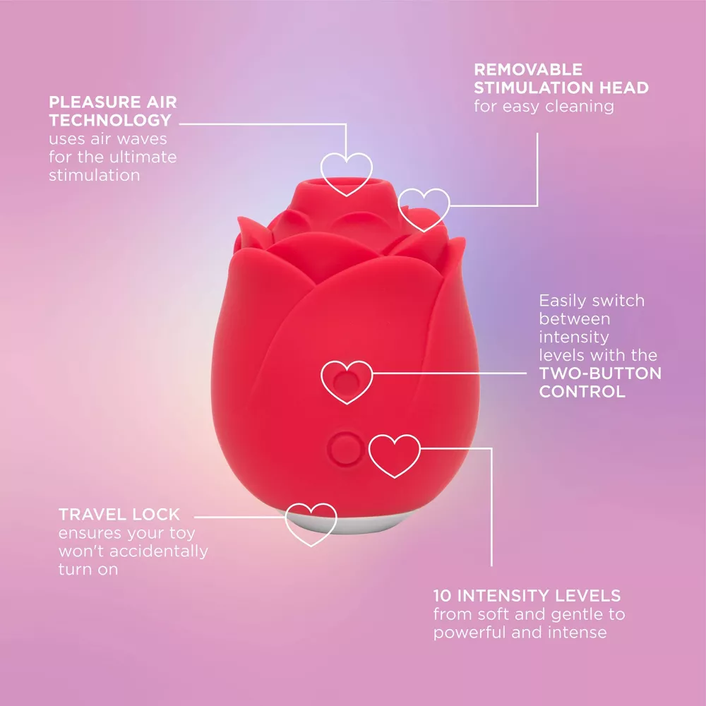 Vibrador de succión con forma de rosa (resistente al agua) -Lovehone - Imagen 8