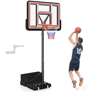 Canasta de baloncesto con altura ajustable de 7,4 a 10 pies con tablero de 44 pulgadas -Costway