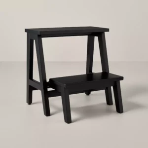 Taburete escalonado de 18 pulgadas, madera color negro - Hearth & Hand