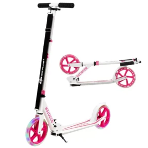 Scooter plegable con ruedas LED para niños -Costway