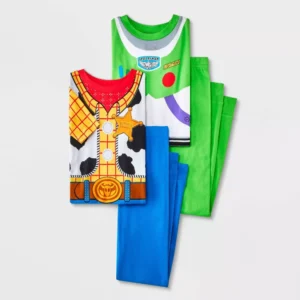 Pijama de 4 piezas para niño con diseño de Buzz y Woody, talla 4 -Toy Story