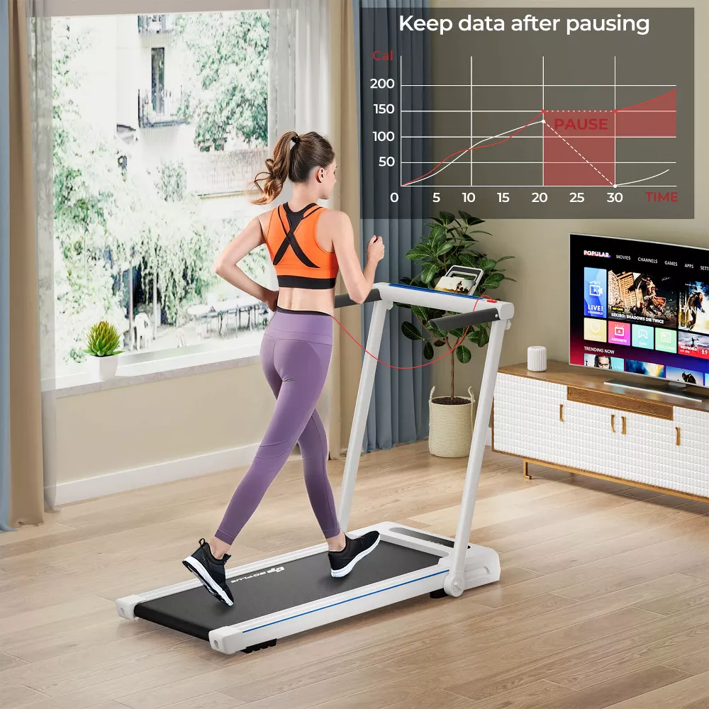 Cinta de correr plegable 3 en 1 de 2,25 HP con altavoz de mesa y control remoto -Costway - Imagen 9