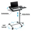 Escritorio móvil de altura ajustable para portátil, color negro -Costway