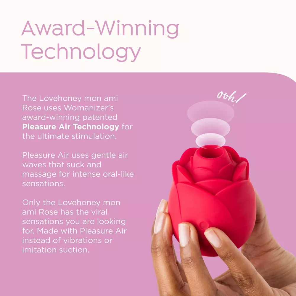 Vibrador de succión con forma de rosa (resistente al agua) -Lovehone - Imagen 7