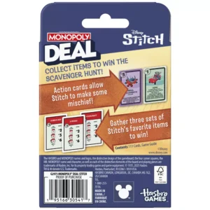 Alternative view of Juego de cartas "Monopoly Deal Stitch" -Hasbro