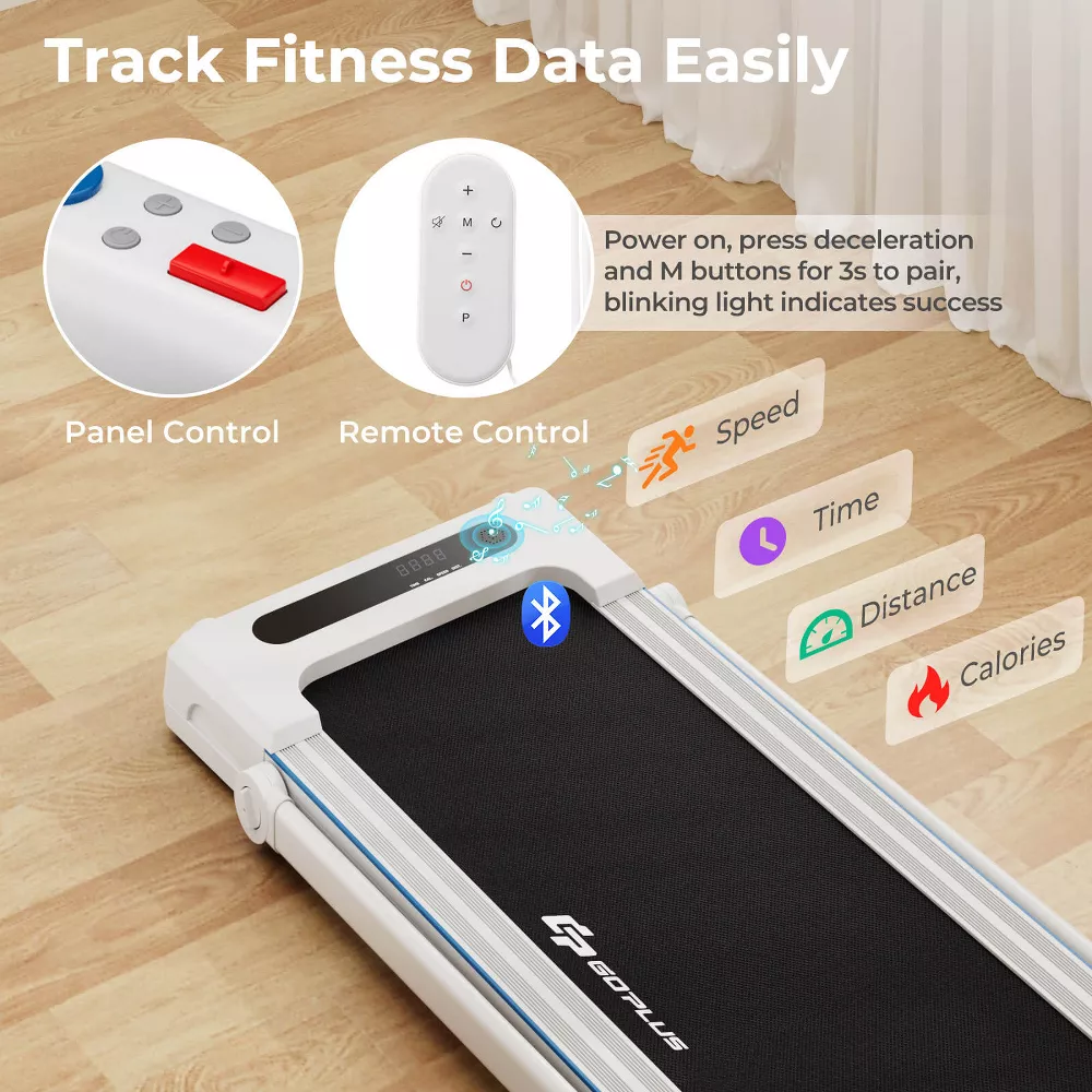 Cinta de correr plegable 3 en 1 de 2,25 HP con altavoz de mesa y control remoto -Costway - Imagen 5