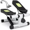 Mini stepper con bandas de resistencia y altura ajustable, color blanco -Costway