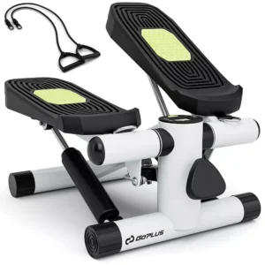 Mini stepper con bandas de resistencia y altura ajustable, color blanco -Costway