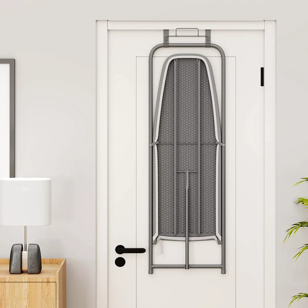 Tabla de planchar de puerta, con soporte para plancha y funda de algodón -Costway - Imagen 5